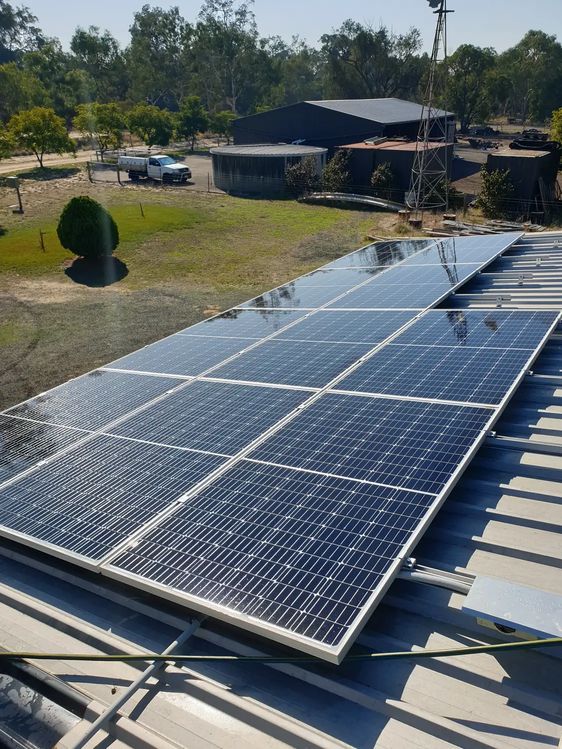 A large solar array cleaned by Eco Solar Panel Cleaning overlooking a Perth property